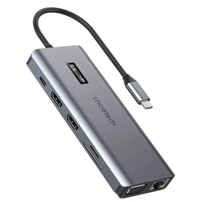 Choetech Hub-M26 12-In-1 Usb-C Adapter – Hdmi, 4K Displayport, Usb-A, Sd Card Reader & More 1