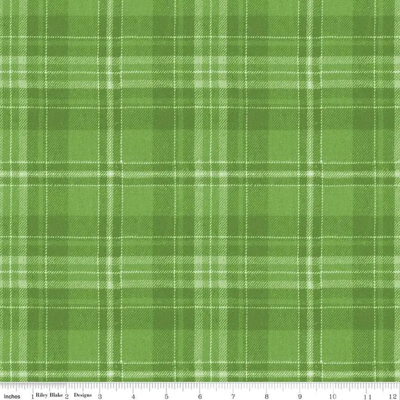 Classic Christmas Plaid Fabric Cd16285 In Green 1