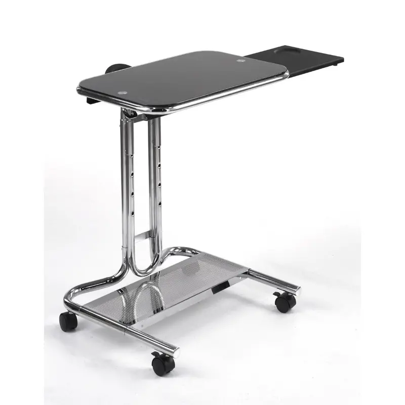 Clear Glass Mobile Laptop Desk With Integrated Mouse Pad 1
