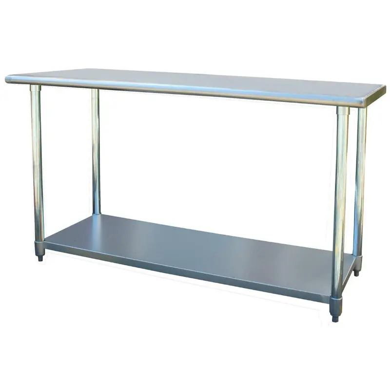 Compact 2' X 5' Stainless Steel Workbench – Industrial Utility Table For Garages Or Workshops 1
