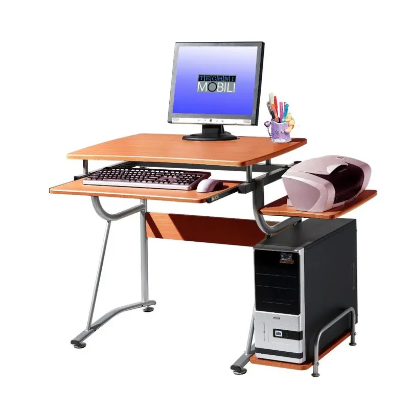 Compact Contemporary Computer Desk In Light Cherry Veneer 1