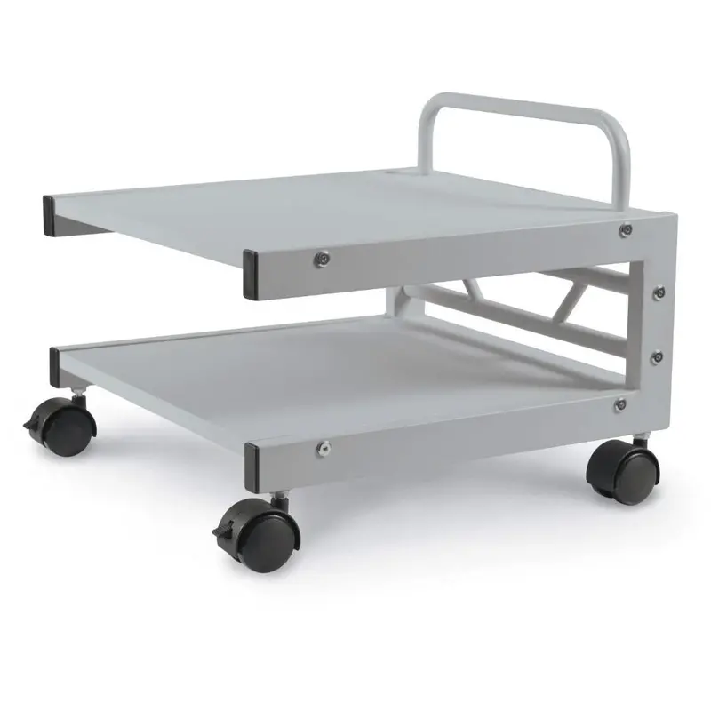 Compact Low-Profile Printer Stand With Locking Casters & Paper Storage Shelf 1