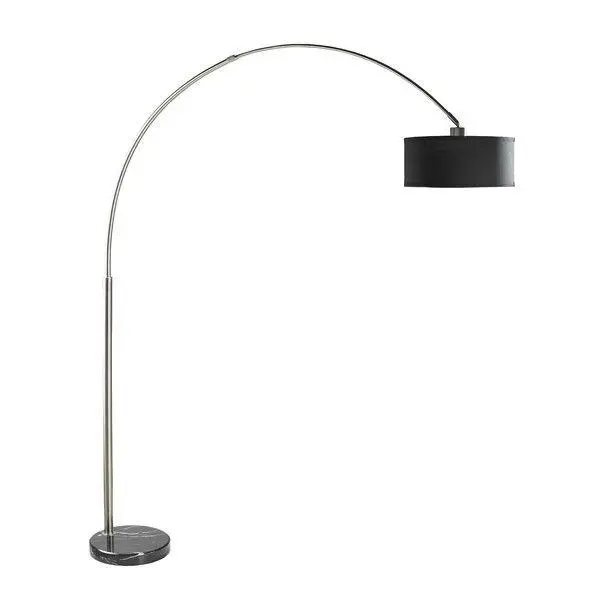 Contemporary Arch Floor Lamp – 81" Tall With Black Drum Shade & Marble Base 1