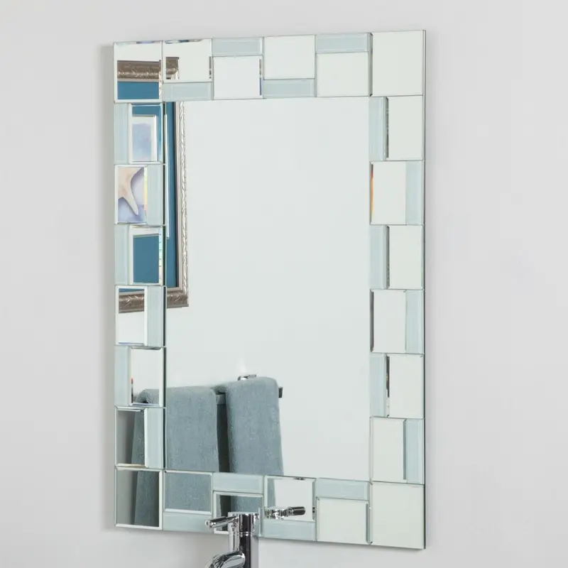 Contemporary Rectangle Bathroom Mirror – 31.5" X 23.6", Beveled Edge Finish 1
