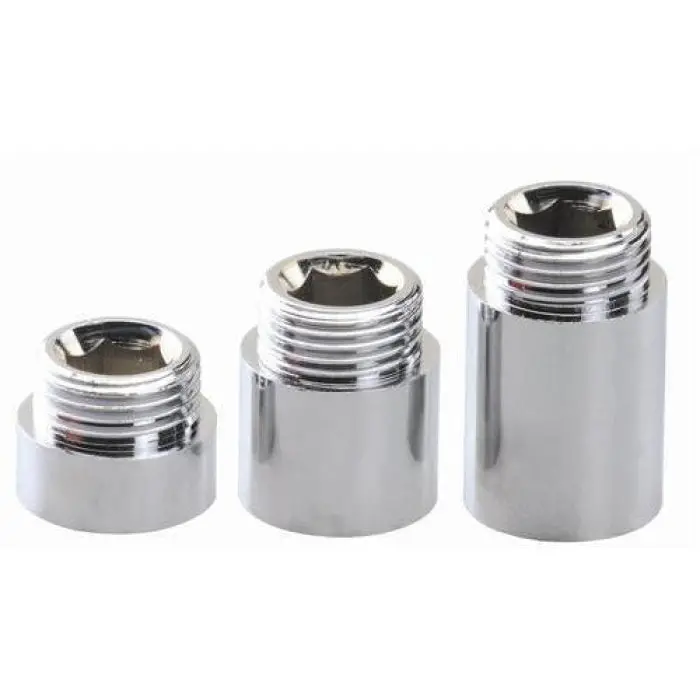 Copper-Plated Straight Extension Nipple Socket: 1/2" × 1/2" 1