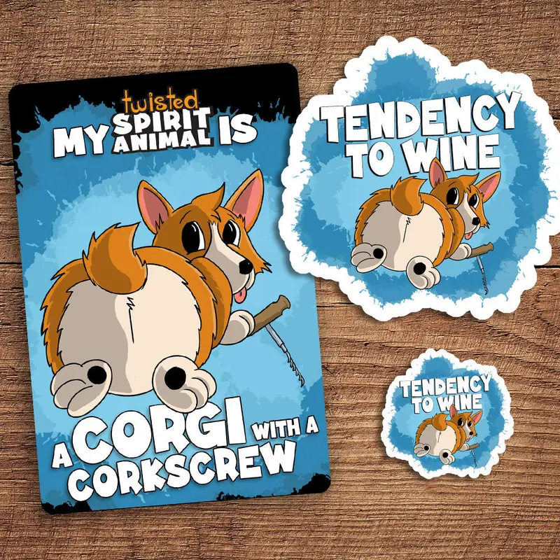 Corgi & Corkscrew Sticker Collection 1