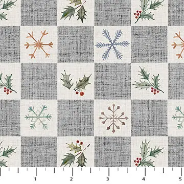 Cozy Cubs Gray Snow Check Quilting Fabric (Style 91105-90) 1