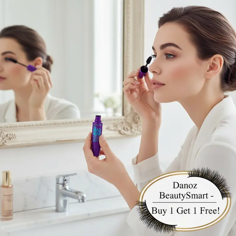 Danoz Beautysmart 4D Fiber Mascara – Waterproof, Volumizing & Lengthening Lash Enhancer With Curling Effect 1