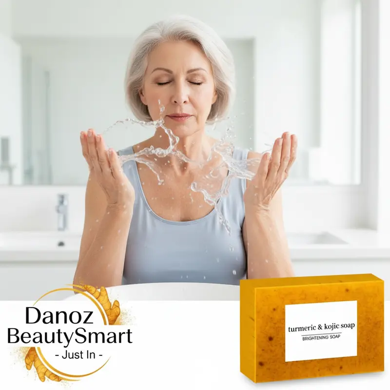 Danoz Beautysmart Turmeric & Lemon Kojic Acid Handmade Soap – Exfoliating Facial & Body Cleanser (1/3/5-Pack) 1