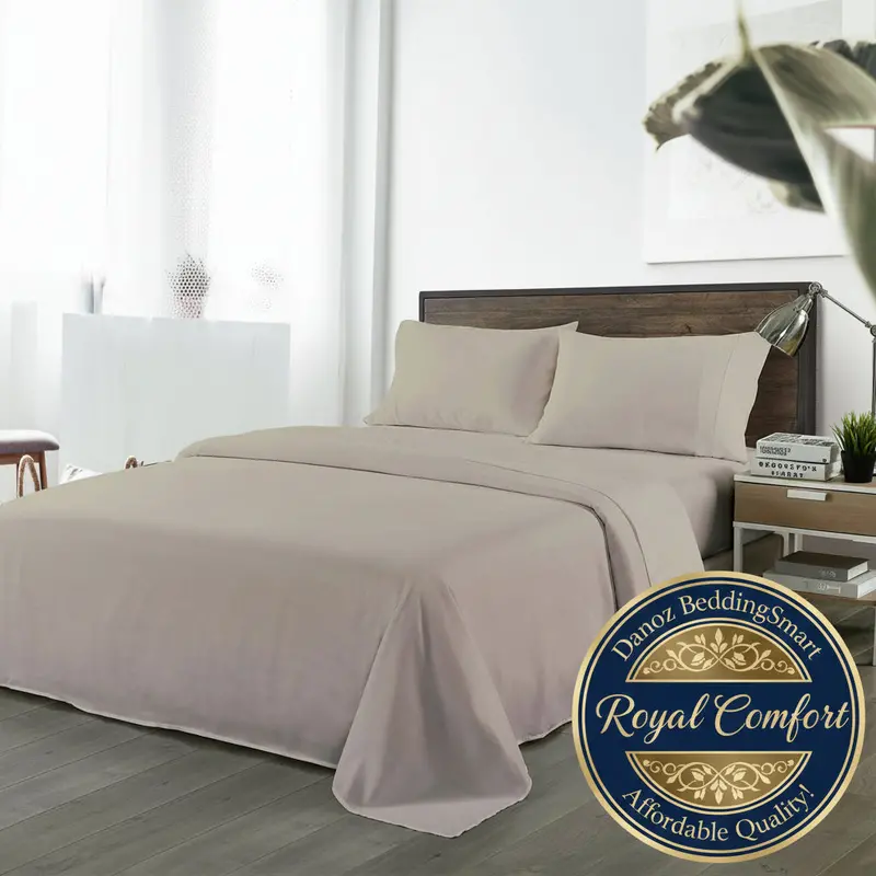 Danoz Beddingsmart Royal Comfort Bamboo-Blend Sheet Set – 1000 Thread Count King Size In Warm Grey 1