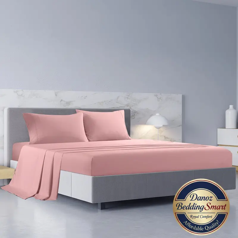 Danoz Beddingsmart Royal Comfort Bamboo-Cotton Sheet Set – Hotel-Quality 1000Tc King Set In Blush 1