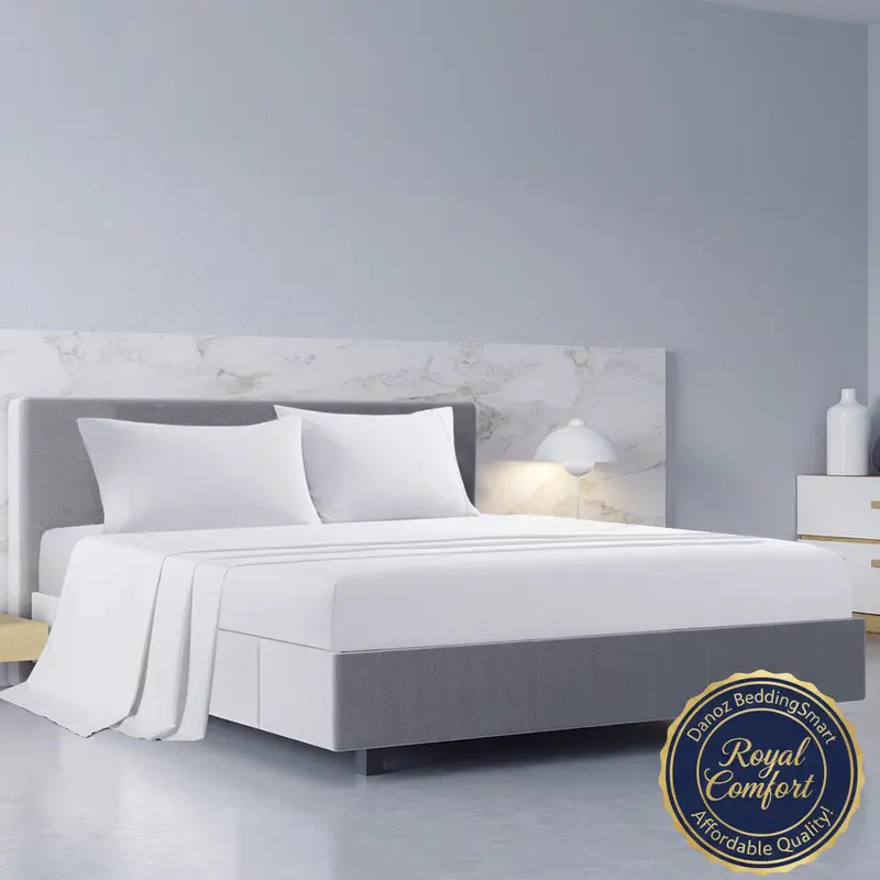 Danoz Beddingsmart Royal Comfort Bamboo-Cotton Sheet Set – Luxe 1000Tc King Set In Crisp White 1