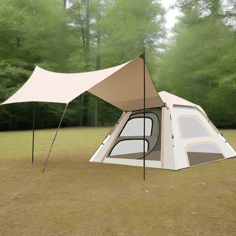 Danoz Camping 3–4-Person Family Tent – Spacious 200×200×135Cm Double-Door Canopy Tent 1