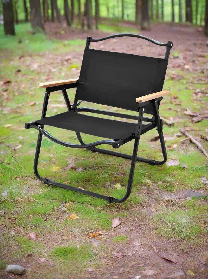 Danoz Camping Army Green Moon Chair – Heavy-Duty Carbon Steel Folding Seat (78×52×50Cm) 1