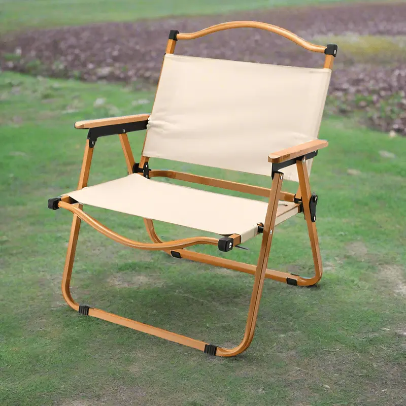Danoz Camping Khaki Carbon Steel Cryt Chair – Rugged Lightweight Folding Outdoor Seat 1
