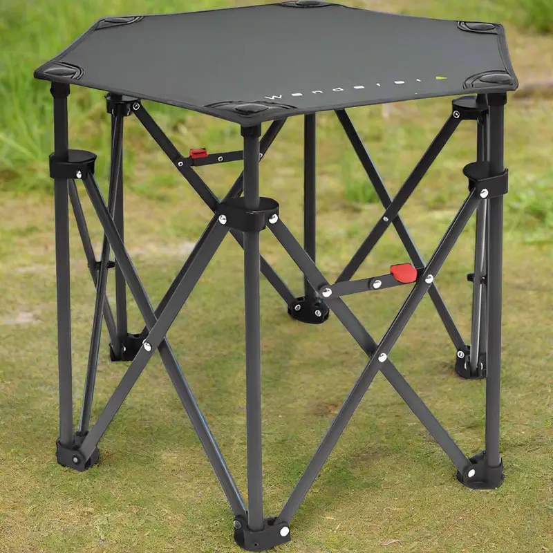 Danoz Camping Wanderer Hex Quad-Fold Table – Compact Modular Table For Fishing, Camping & Outdoor Cooking 1