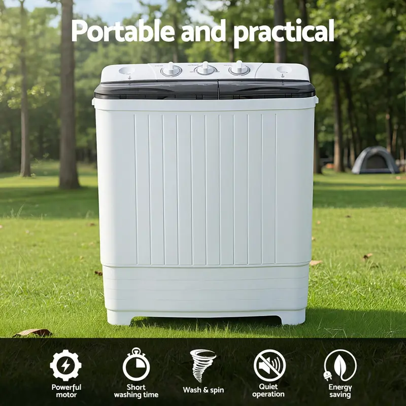 Danoz Cleansmart Devanti Twin-Tub Portable Washing Machine – 4.5Kg Compact Laundry Solution For Small Spaces 1