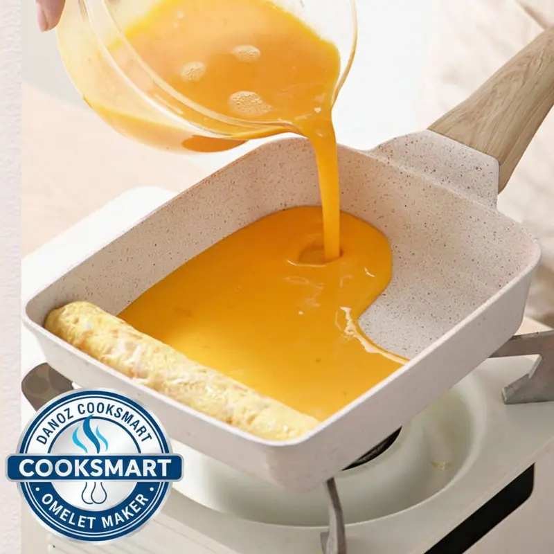 Danoz Cooksmart Non-Stick Omelet Pan – Rectangular 19×14×4Cm Frying Pan Compatible With Induction & Gas Stoves 1