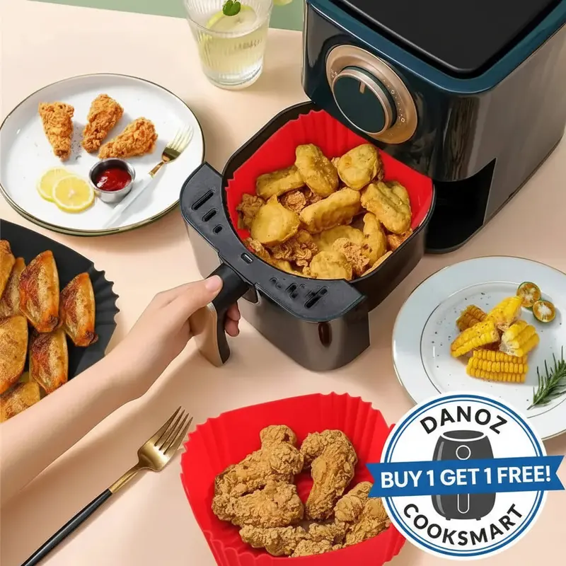 Danoz Cooksmart Reusable Silicone Baking Liners – Non-Stick Mats For Air Fryers, Ovens & Sheet Pans (Buy 1, Get 1 Free) 1