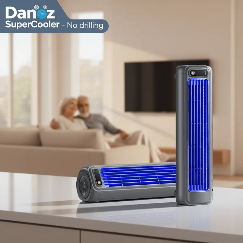 Danoz Coolsmart Portable Air Cooler – Rechargeable Usb Tower Fan With 3 Speeds & Wall-Mount Option 1