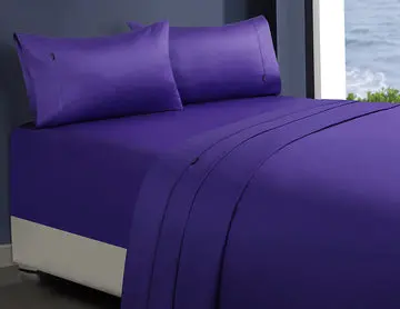 Danoz Direct 1000Tc Egyptian Cotton Fitted Sheet & Pillowcase Set – Double Size, Violet 1