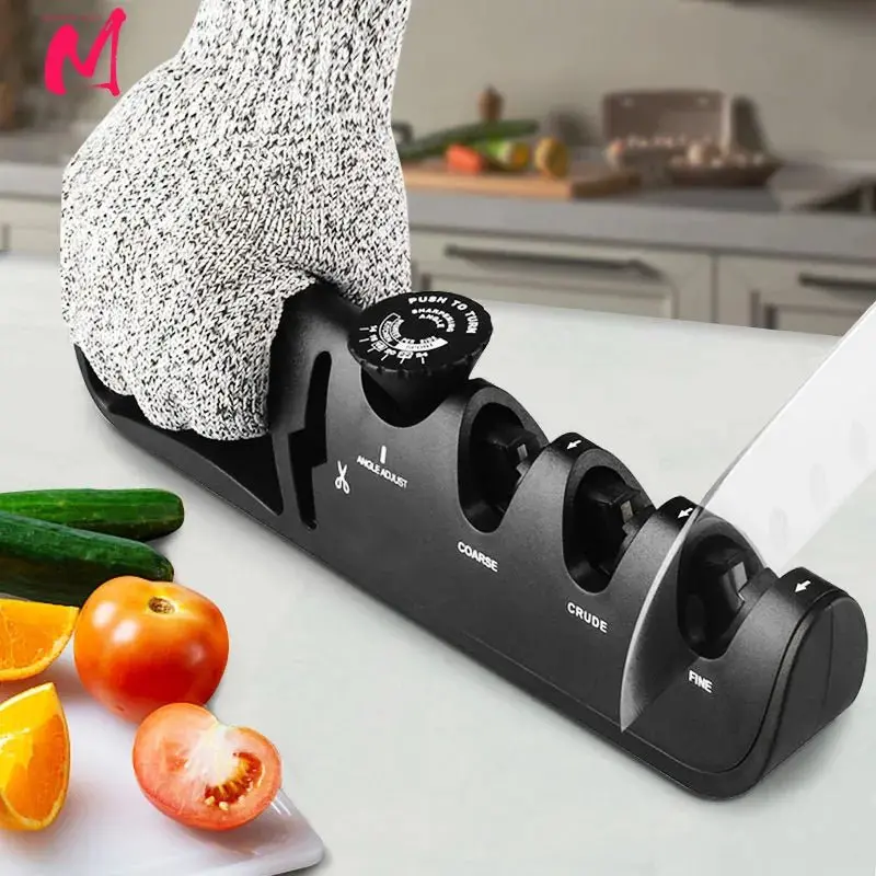 Danoz Direct 4-Stage Knife Sharpener – Adjustable-Angle Manual Sharpener For Knives & Scissors 1