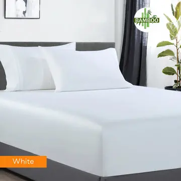 Danoz Direct Bamboo-Cotton King Single Sheet Set – 400Tc, White 1