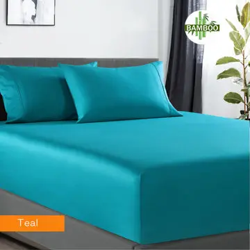Danoz Direct Bamboo-Cotton Mega King Bed Linen – 400Tc, Teal 1