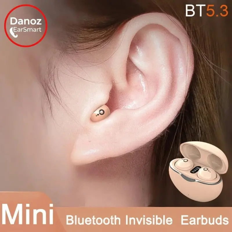Danoz Direct Mini Bluetooth Earbuds (V5.3) – Discreet Invisible Design In Skin, Black, White 1