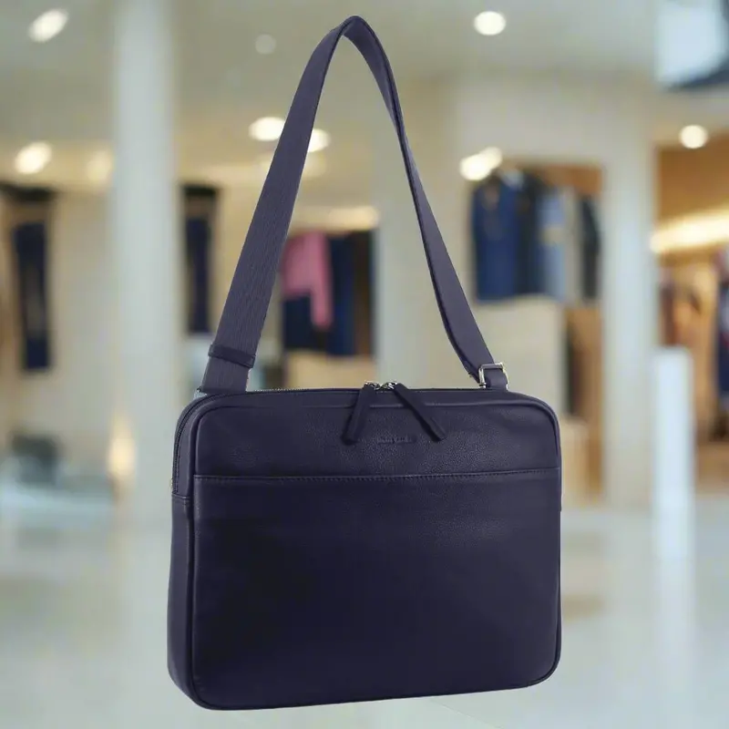 Danoz Direct Pierre Cardin Brown 13-Inch Genuine Leather Laptop Bag 2