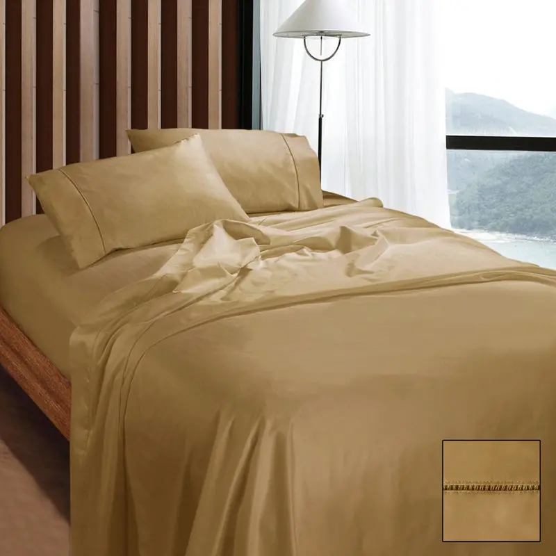Danoz Direct Ramesses 1100Tc Egyptian Cotton Sateen Sheet Set – Latte Queen 1