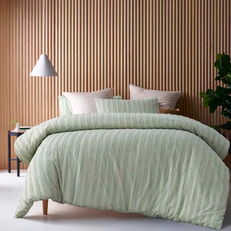 Danoz Direct Vintage Reflections Quilt Cover Set – Sage Cotton, Queen Size 1