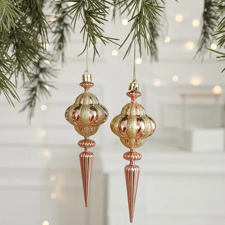 Danoz Elegant Dual-Tone Ornament Set – Gold & Rose Gold Christmas Tree Decorations (10-Pack) 1