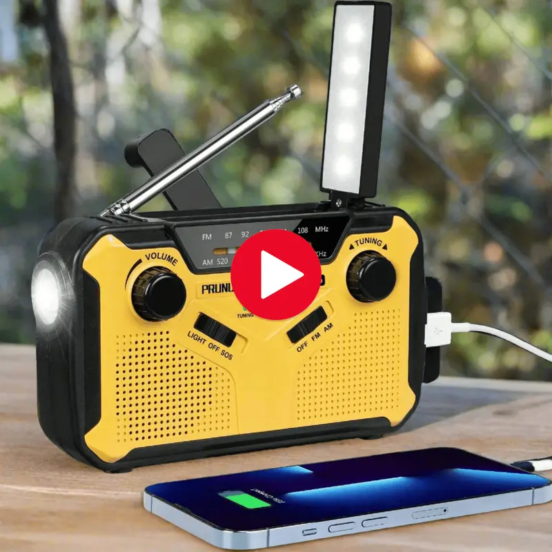 Danoz Emergency Hand-Crank & Solar Radio – Am/Fm Receiver With Usb Power Bank & Flashlight 1