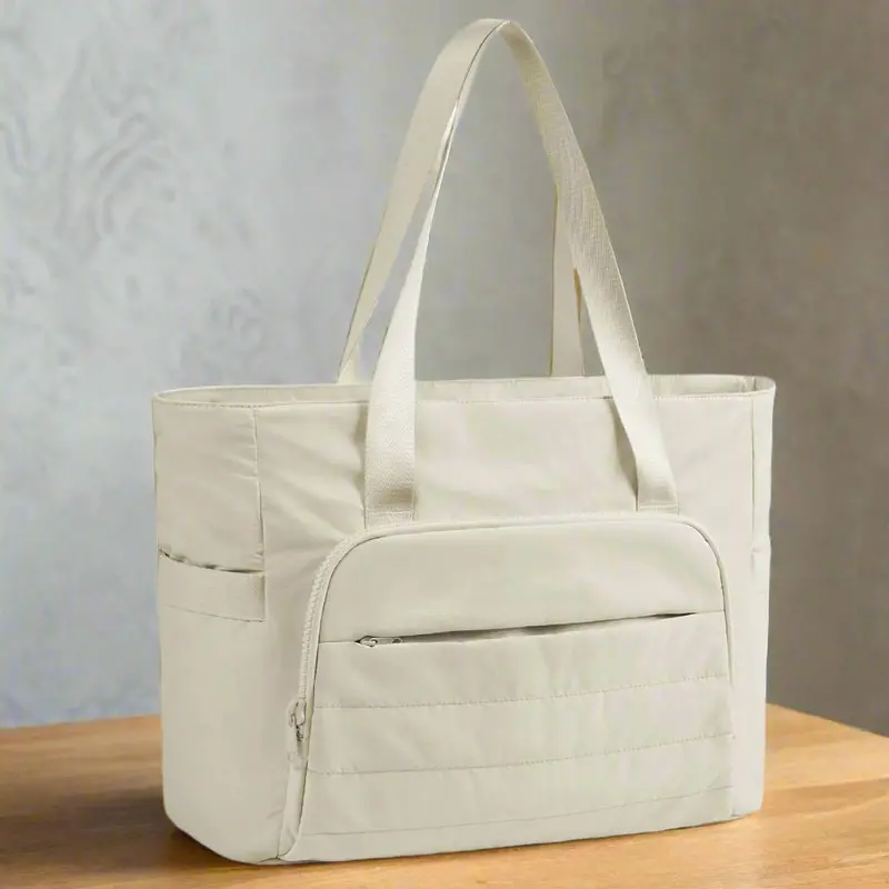 Danoz Fashion Beige Women’S Gym Tote – 18L Yoga-Friendly Carryall With Laptop Compartment & Organized Storage 1
