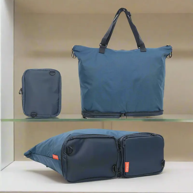 Danoz Fashion Koele Dual Navy Tote Bag – Lightweight Foldable Shopper With Laptop Sleeve 1