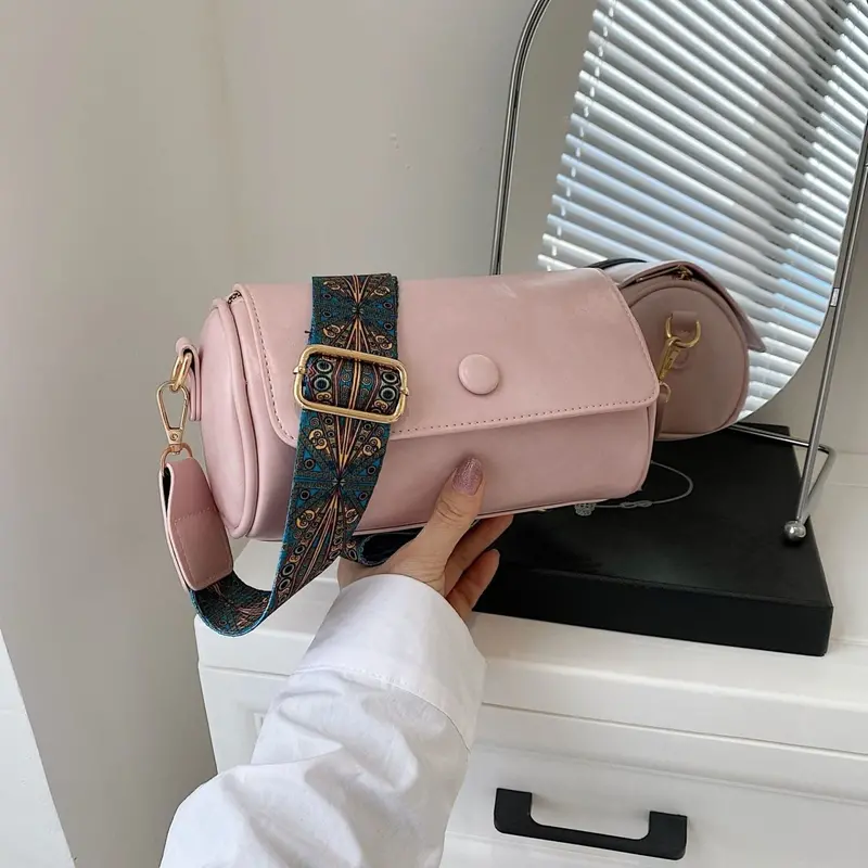 Danoz Fashion Pink Vintage Pu Leather Shoulder Bag – Stylish Compact Crossbody With Customizable Fit 1