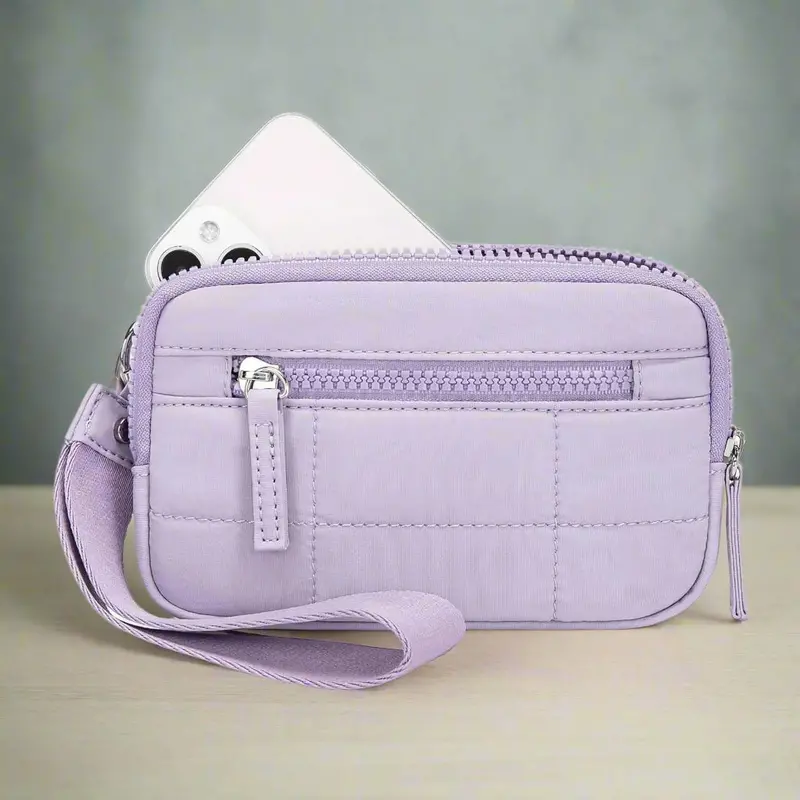 Danoz Fashion Purple Rfid-Blocking Wristlet Clutch – Compact, Water-Resistant Card Carrier With Id Display 1