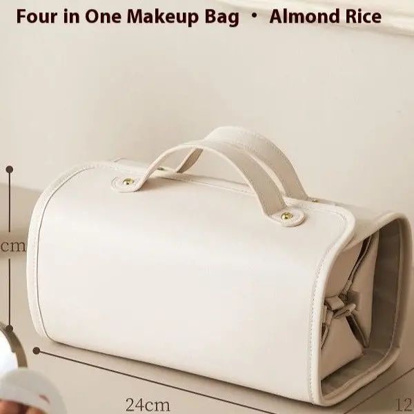 Danoz Fashion White Roll-Up Makeup Bag – Slim-Fold Travel Organizer With Dedicated Pockets For Cosmetics 1