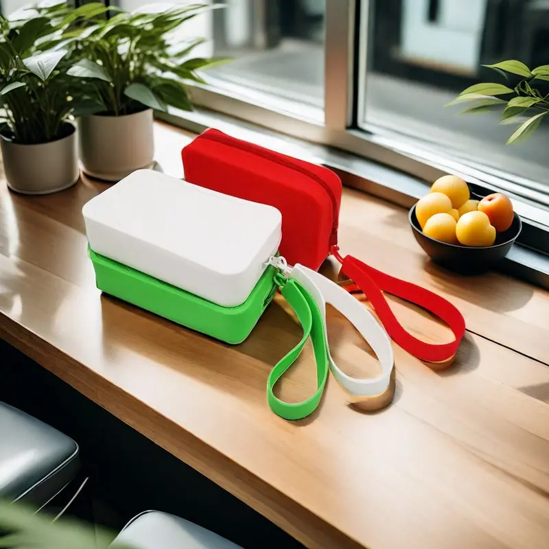 Danoz Fashion White Silicone Zipper Storage Pouch — Sleek Multi-Use Carry Case With Wrist Strap 1