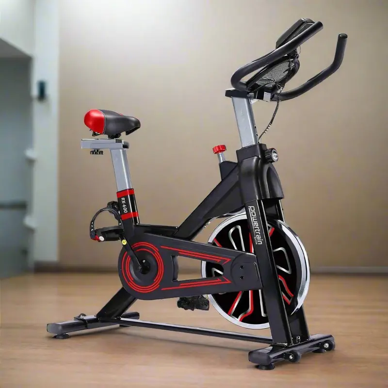 Danoz Fitness Powertrain Rx-600 Spin Bike – Smart Indoor Cycling Machine In Bold Red With Delivery 1
