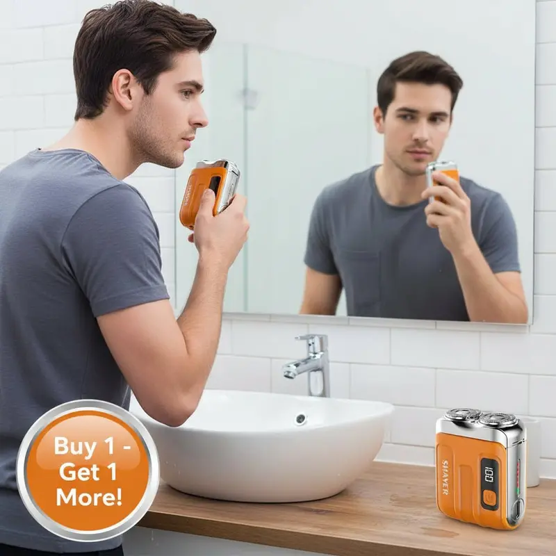 Danoz Grooming Waterproof Smart Travel Shaver – Compact Dual-Blade Rechargeable Beard Trimmer 1