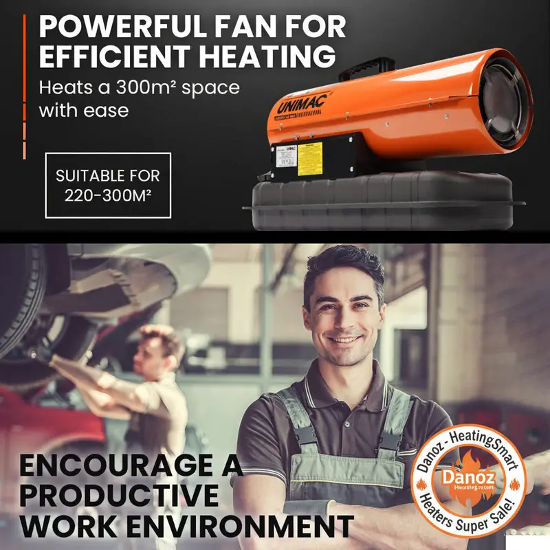 Danoz Heatingsmart 20Kw Industrial Diesel Forced-Air Space Heater By Unimac 1