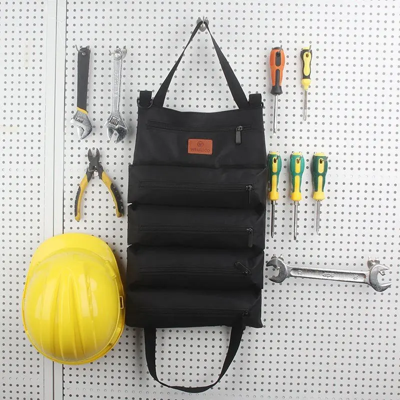 Danoz Heavy-Duty Green Canvas Tool Roll – Multi-Pocket Wrench & Hand Tool Organizer With Secure Closure 1