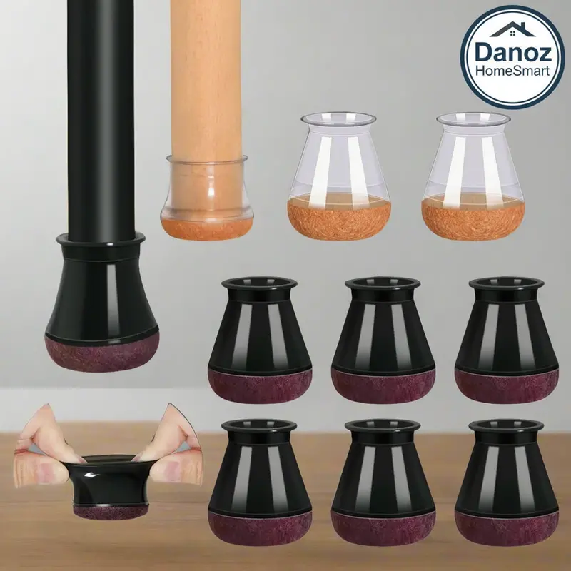 Danoz Homesmart Chair Leg Protectors – 24-Piece High-Grade Silicone Floor Savers For Hardwood & Tile Surfaces 1