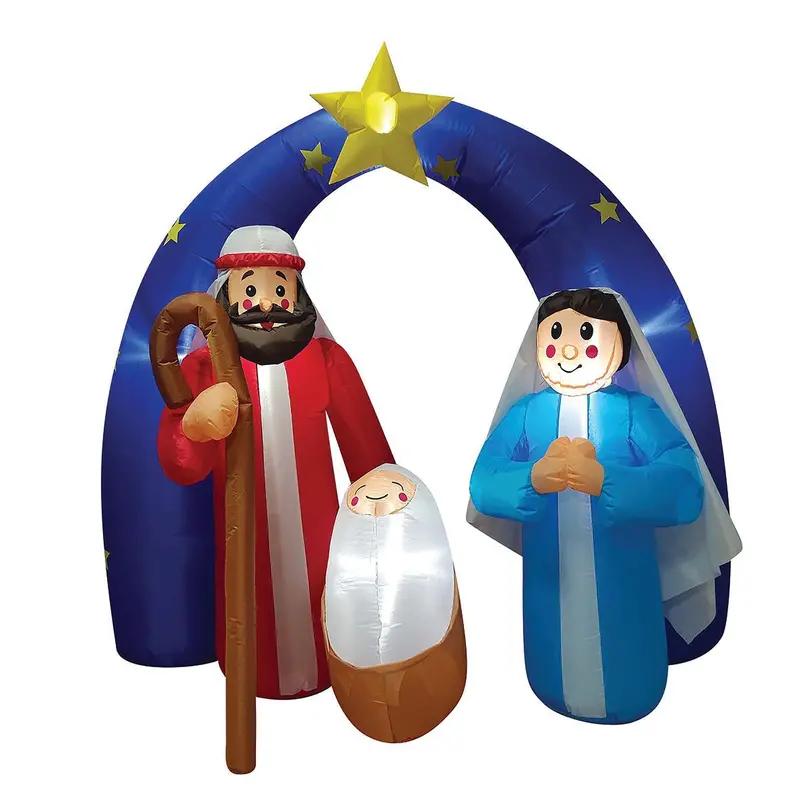 Danoz Inflatable Nativity Scene – 180Cm Outdoor Christmas Display With Stable & Figures 1