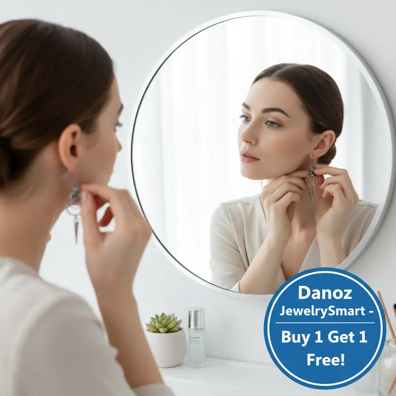 Danoz Jewelrysmart Gothic Chainmail Spike Hoop Earrings – Double O-Ring Silver Huggies (Buy 1, Get 1 Free) 1