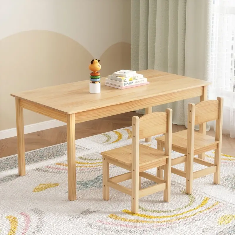 Danoz Keezi Kids Table And 2-Chair Set – Solid Pinewood Study & Play Furniture For Children 1