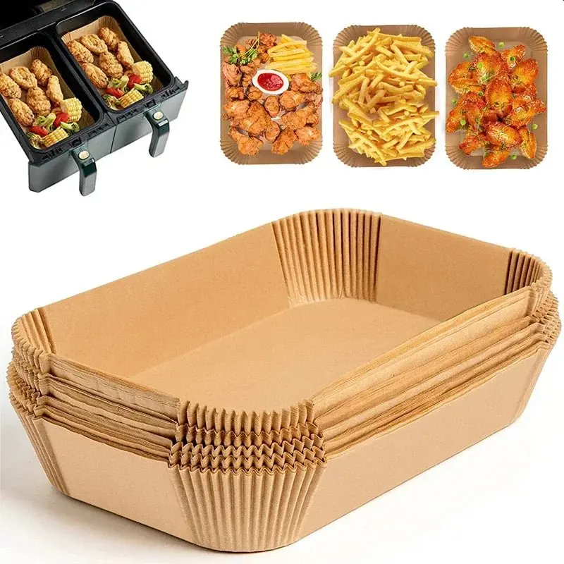 Danoz Kitchen Disposable Air Fryer Liners – Non-Stick, Oil-Resistant Paper Trays For Easy Cleanup 1