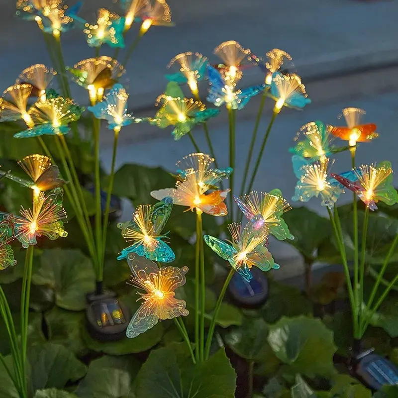 Danoz Lights Solar Butterfly Garden Light – 6-Led Waterproof Fiber Optic Outdoor Decor (Rechargeable, Buy 1 Get 1) 1